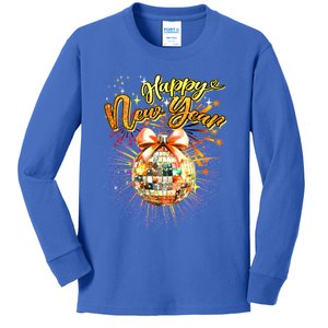 Happy New Year Retro Groovy Disco New Years Eve Fireworks Great Gift Kids Long Sleeve Shirt