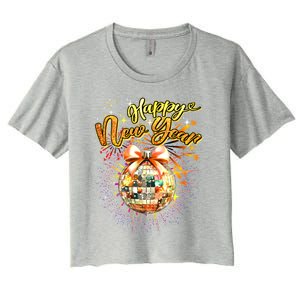 Happy New Year Retro Groovy Disco New Years Eve Fireworks Great Gift Women's Crop Top Tee