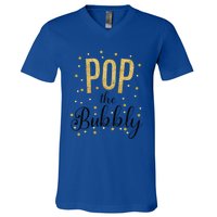 Happy New Years Pop The Bubbly Champagne Holiday Celebration Gift V-Neck T-Shirt