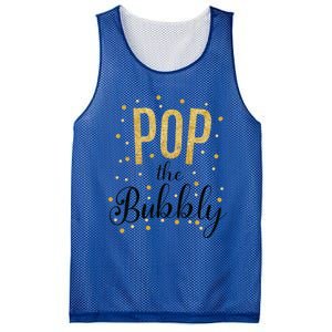 Happy New Years Pop The Bubbly Champagne Holiday Celebration Gift Mesh Reversible Basketball Jersey Tank