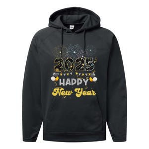 Happy New Year Party 2025 Ballon Family Matching Performance Fleece Hoodie