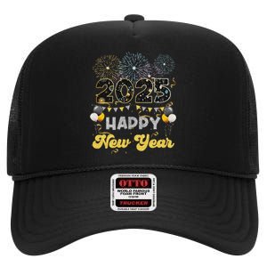 Happy New Year Party 2025 Ballon Family Matching High Crown Mesh Back Trucker Hat