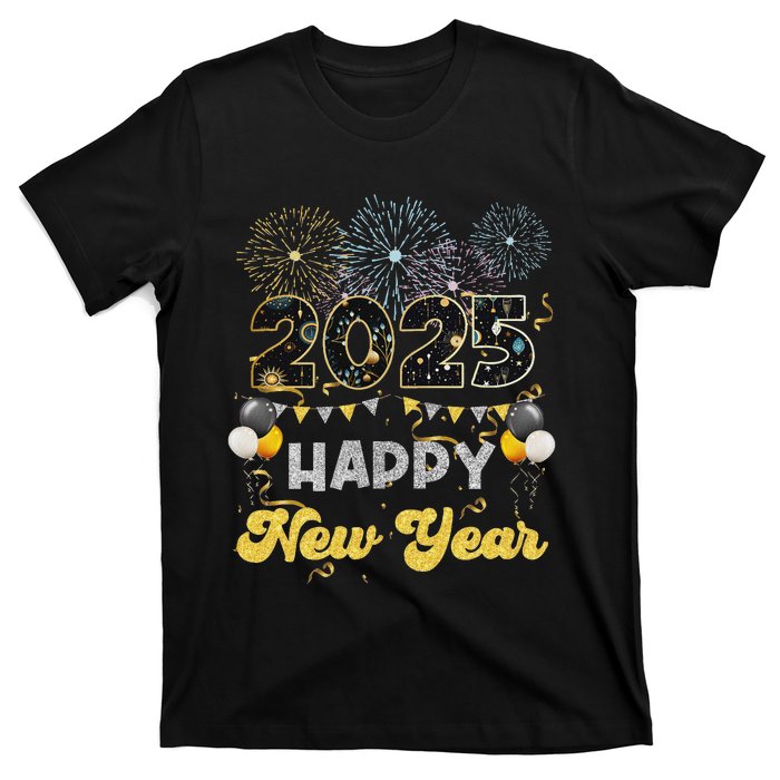 Happy New Year Party 2025 Ballon Family Matching T-Shirt