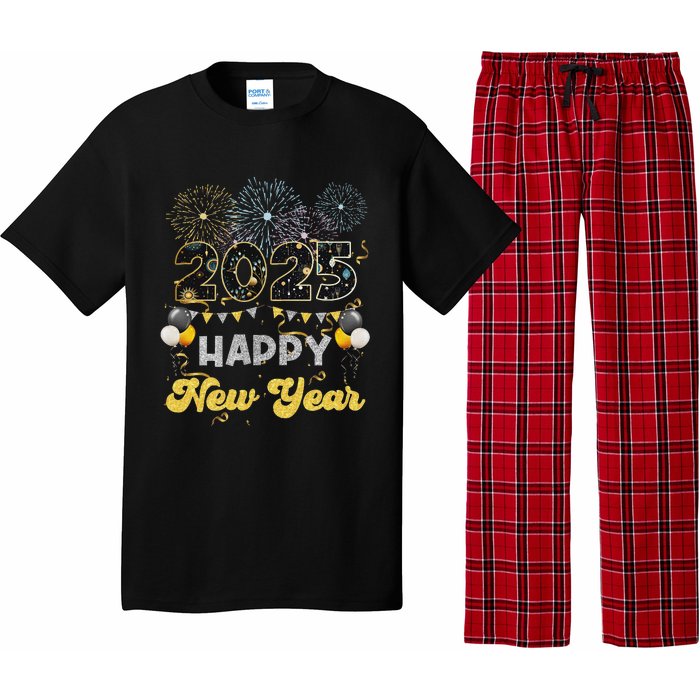 Happy New Year Party 2025 Ballon Family Matching Pajama Set