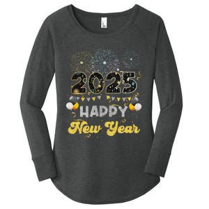 Happy New Year Party 2025 Ballon Family Matching Women's Perfect Tri Tunic Long Sleeve Shirt