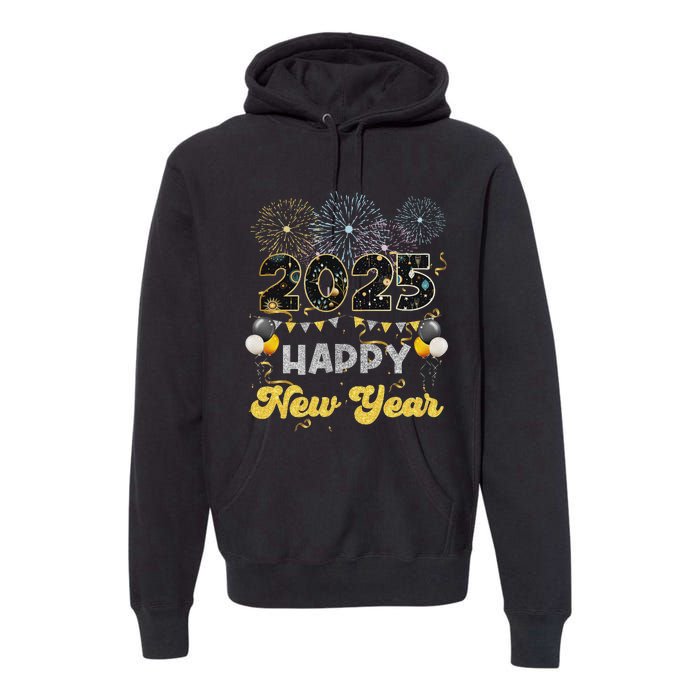 Happy New Year Party 2025 Ballon Family Matching Premium Hoodie