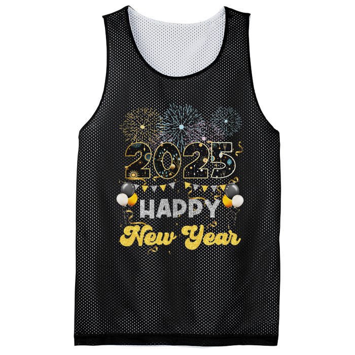 Happy New Year Party 2025 Ballon Family Matching Mesh Reversible Basketball Jersey Tank