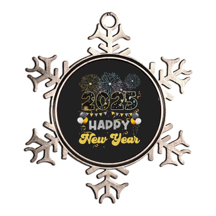 Happy New Year Party 2025 Ballon Family Matching Metallic Star Ornament