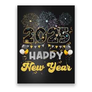 Happy New Year Party 2025 Ballon Family Matching Poster