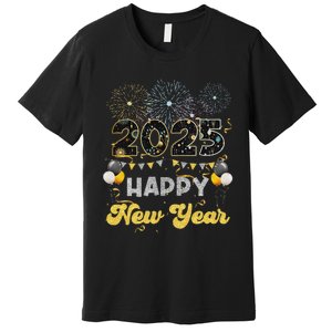 Happy New Year Party 2025 Ballon Family Matching Premium T-Shirt