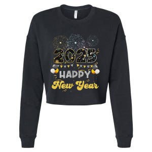 Happy New Year Party 2025 Ballon Family Matching Cropped Pullover Crew