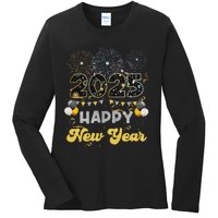 Happy New Year Party 2025 Ballon Family Matching Ladies Long Sleeve Shirt