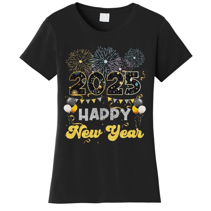 Happy New Year Party 2025 Ballon Family Matching Women's T-Shirt