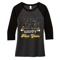 Happy New Year Party 2025 Ballon Family Matching Women's Tri-Blend 3/4-Sleeve Raglan Shirt