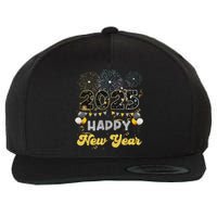 Happy New Year Party 2025 Ballon Family Matching Wool Snapback Cap