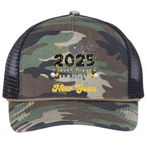 Happy New Year Party 2025 Ballon Family Matching Retro Rope Trucker Hat Cap