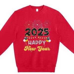 Happy New Year Party 2025 Ballon Family Matching Premium Crewneck Sweatshirt