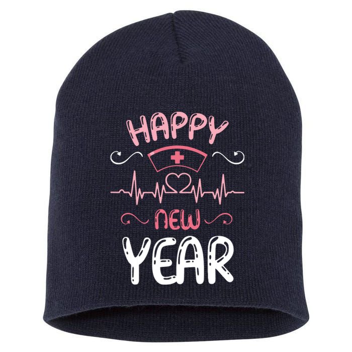 Happy New Year Nurses Happy New Years Eve Short Acrylic Beanie