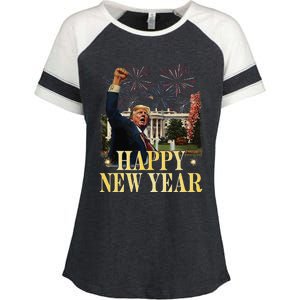 Happy New Year Party 2025 Trump 2024 Take America Back Enza Ladies Jersey Colorblock Tee