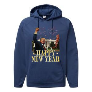 Happy New Year Party 2025 Trump 2024 Take America Back Performance Fleece Hoodie