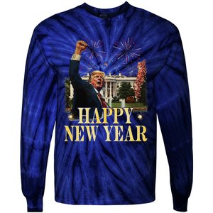 Happy New Year Party 2025 Trump 2024 Take America Back Tie-Dye Long Sleeve Shirt