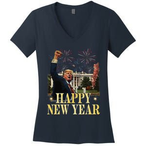 Happy New Year Party 2025 Trump 2024 Take America Back Women's V-Neck T-Shirt