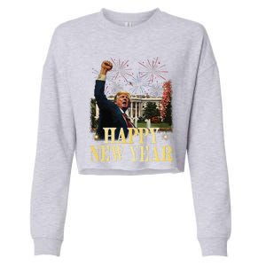 Happy New Year Party 2025 Trump 2024 Take America Back Cropped Pullover Crew