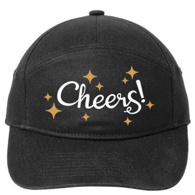 Happy New Years Cheers To A New Year Holidays Celebration Gift 7-Panel Snapback Hat