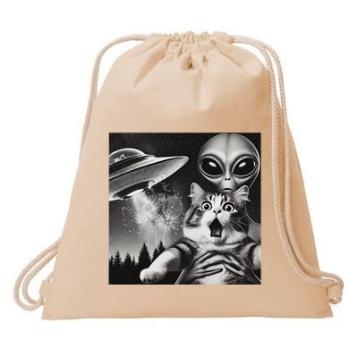 Happy New Year Cat 2025 Cat Drawstring Bag