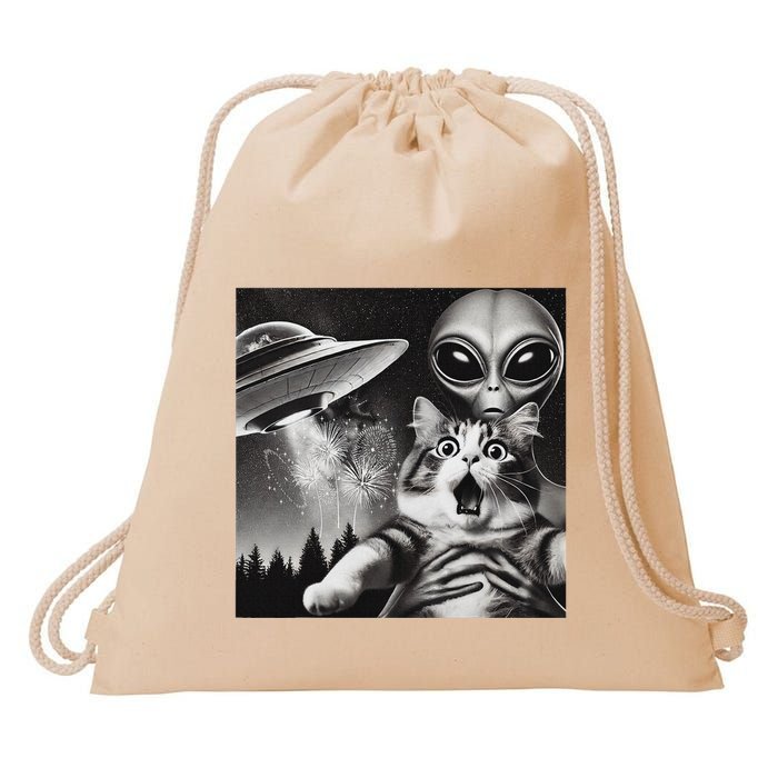 Happy New Year Cat 2025 Cat Drawstring Bag