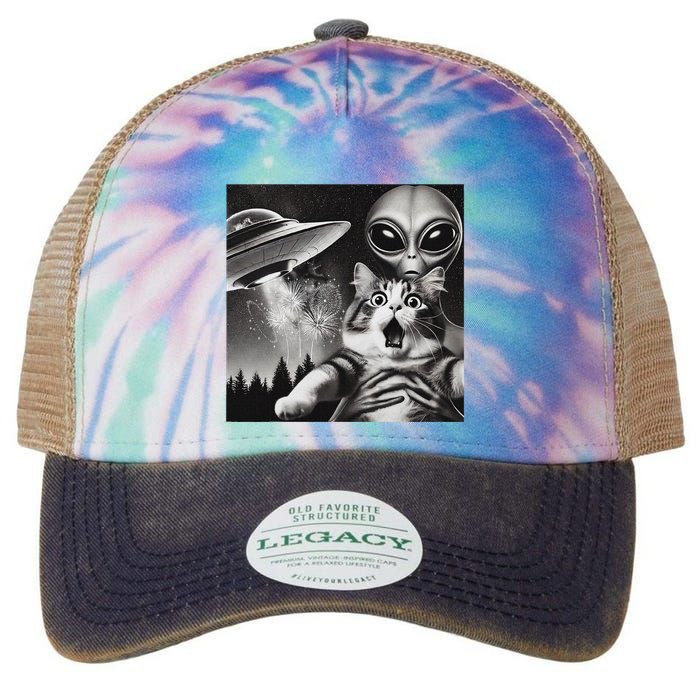 Happy New Year Cat 2025 Cat Legacy Tie Dye Trucker Hat