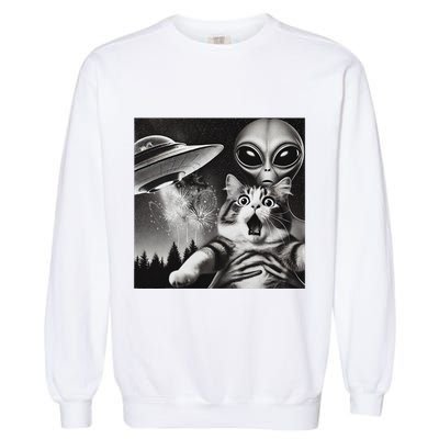 Happy New Year Cat 2025 Cat Garment-Dyed Sweatshirt