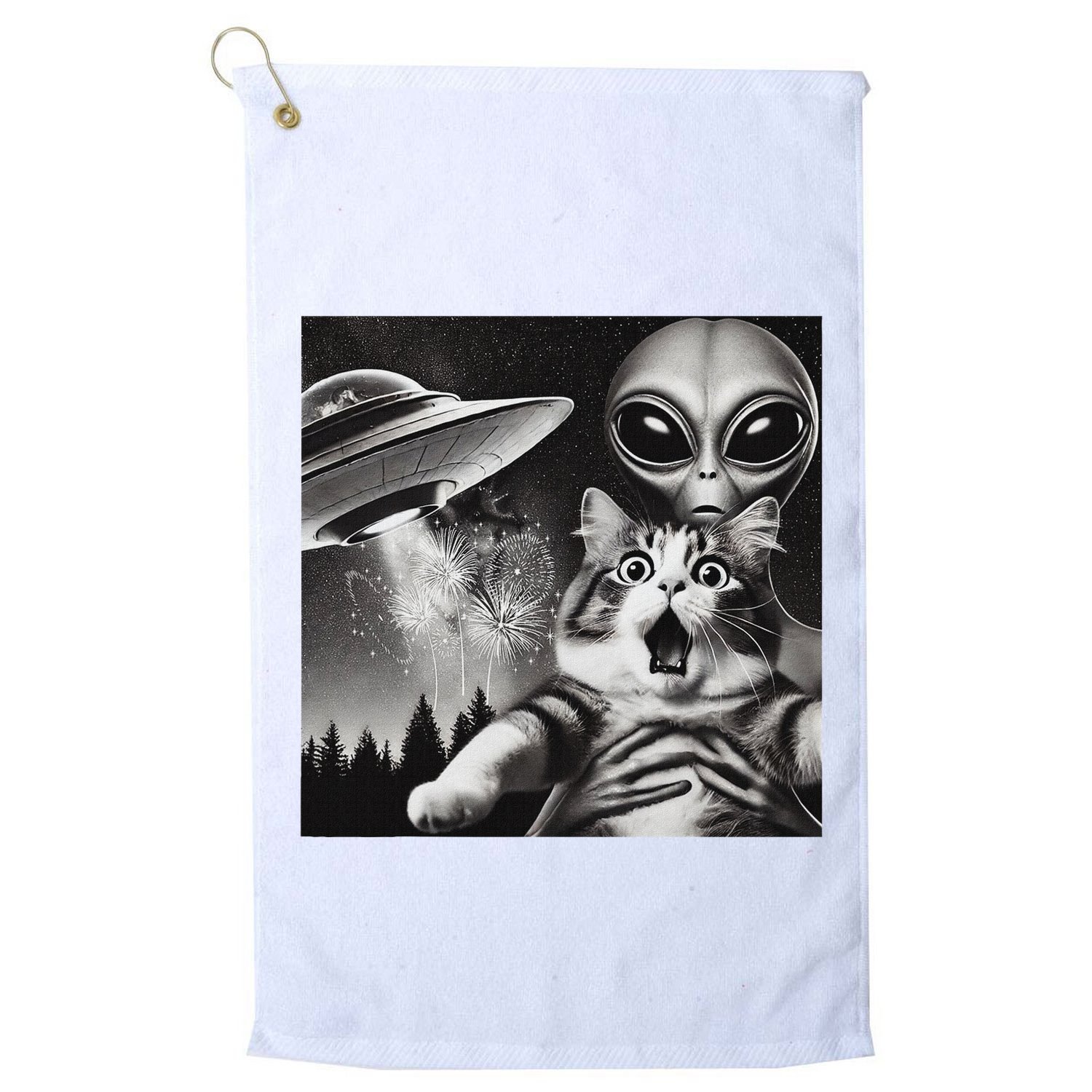 Happy New Year Cat 2025 Cat Golf Towel