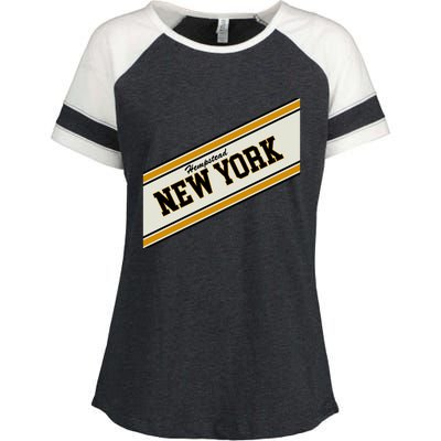 Hempstead New York Varsity Logo Enza Ladies Jersey Colorblock Tee