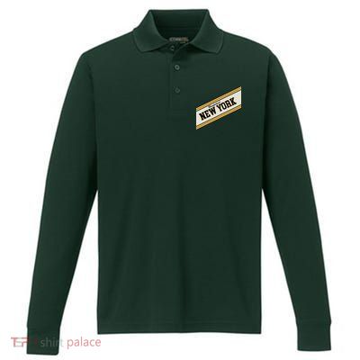 Hempstead New York Varsity Logo Performance Long Sleeve Polo