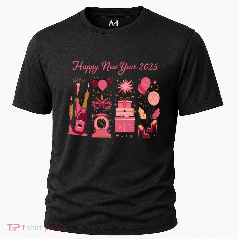 Happy New Year 2025 Champain Holiday Matching Performance Shirt