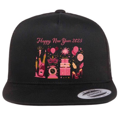 Happy New Year 2025 Champain Holiday Matching Flatbill Hat