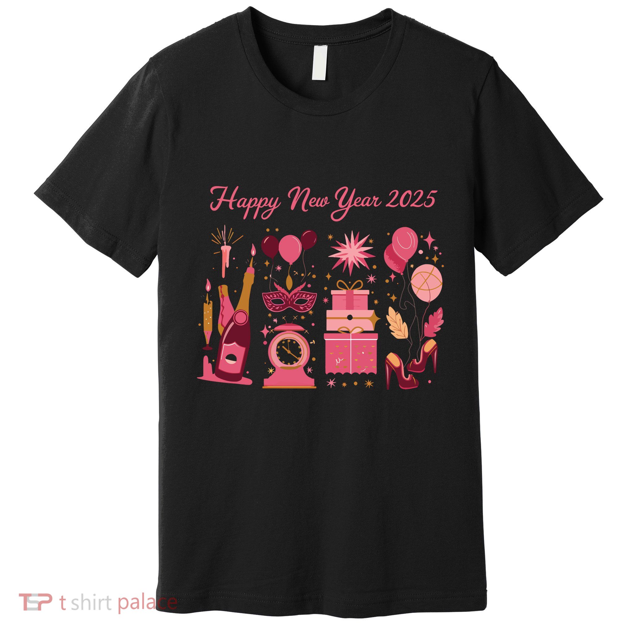 Happy New Year 2025 Champain Holiday Matching Premium T-Shirt