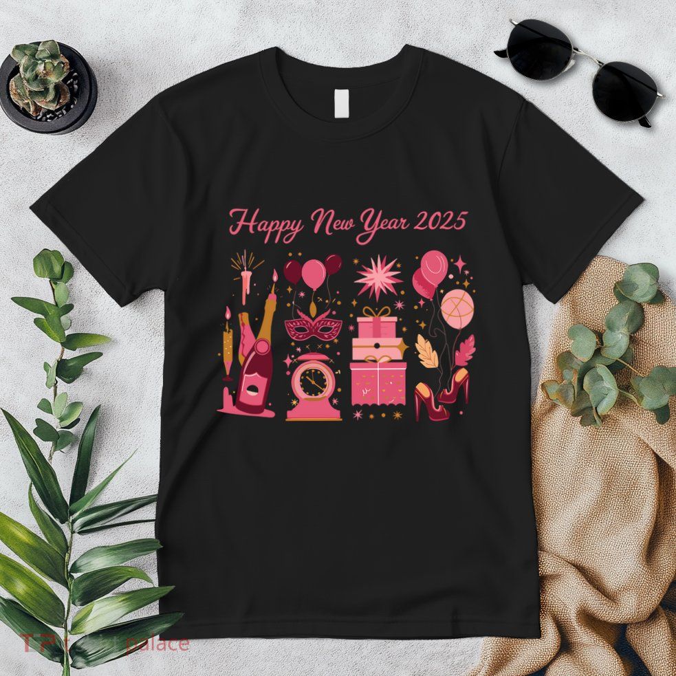 Happy New Year 2025 Champain Holiday Matching Premium T-Shirt