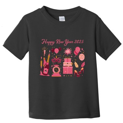 Happy New Year 2025 Champain Holiday Matching Toddler T-Shirt