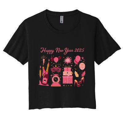 Happy New Year 2025 Champain Holiday Matching Crop Top