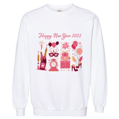 Happy New Year 2025 Champain Holiday Matching Garment-Dyed Sweatshirt