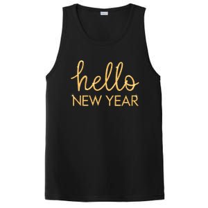 Hello New Year Party Celebration Fun New Year’S Eve Pajama PosiCharge Competitor Tank