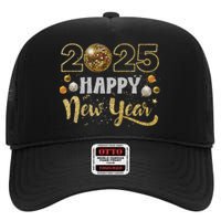 Happy New Year Party 2025 Disco Ball Matching High Crown Mesh Back Trucker Hat