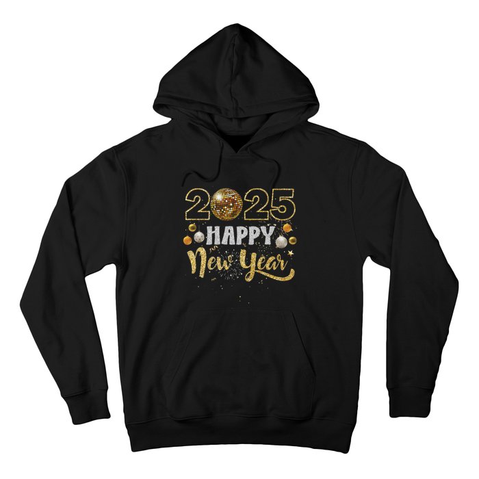 Happy New Year Party 2025 Disco Ball Matching Hoodie