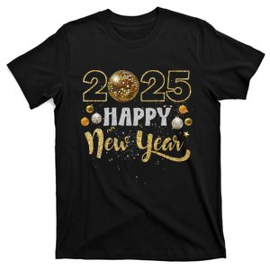 Happy New Year Party 2025 Disco Ball Matching T-Shirt