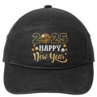 Happy New Year Party 2025 Disco Ball Matching 7-Panel Snapback Hat