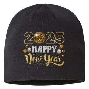 Happy New Year Party 2025 Disco Ball Matching Sustainable Beanie