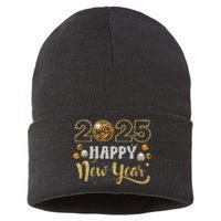 Happy New Year Party 2025 Disco Ball Matching Sustainable Knit Beanie