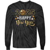 Happy New Year Party 2025 Disco Ball Matching Tie-Dye Long Sleeve Shirt